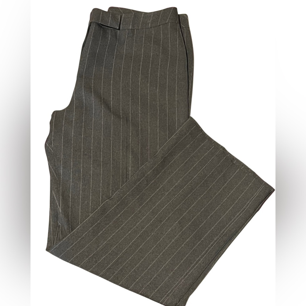 Isabella Suits Gray with White Stripe Pants Size 16